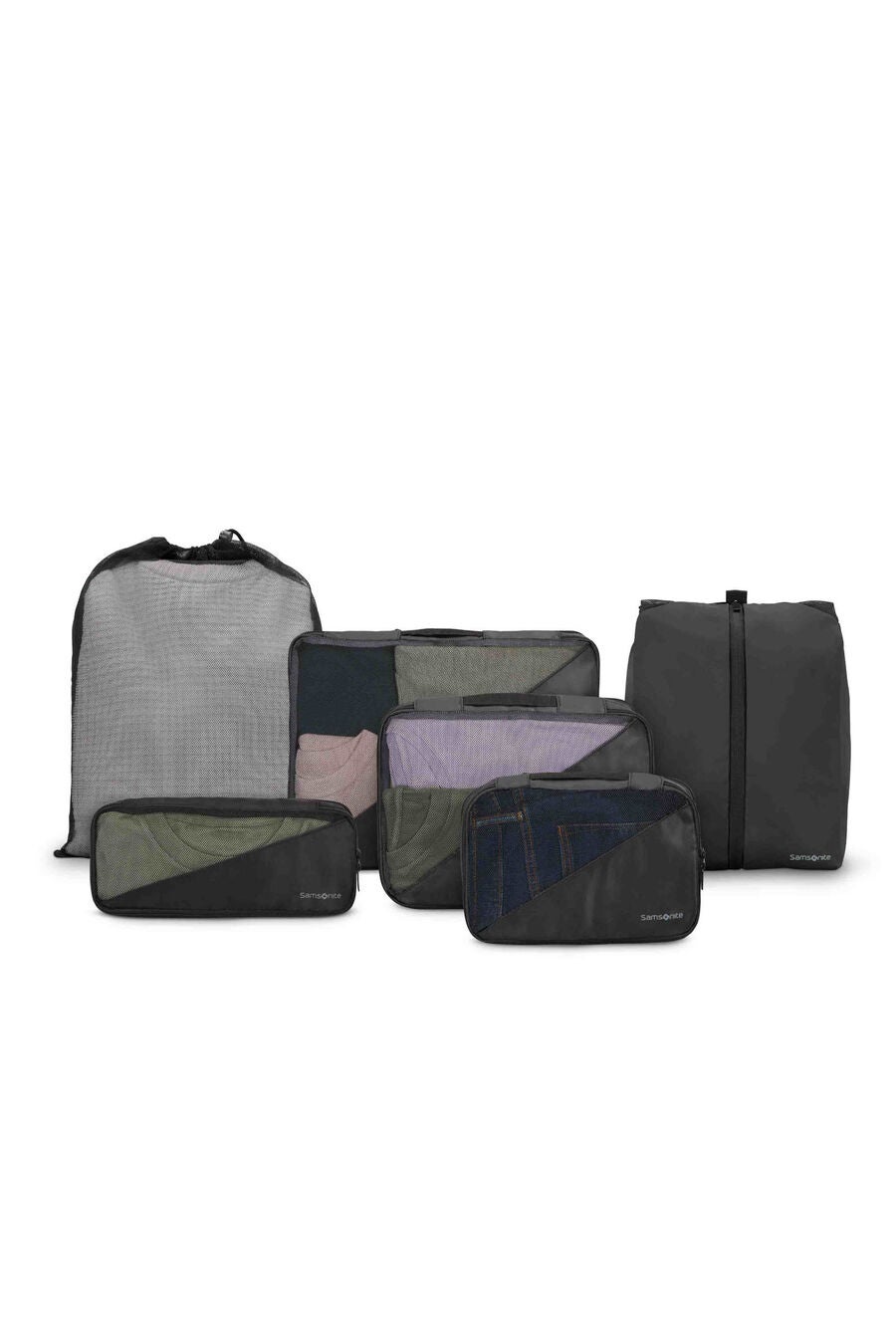 TRAVEL ESSENTIALS COMPRESSION PACKING CUBES (SET OF 6)