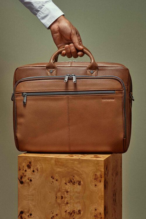 Samsonite Classic Leather Toploader - Cognac