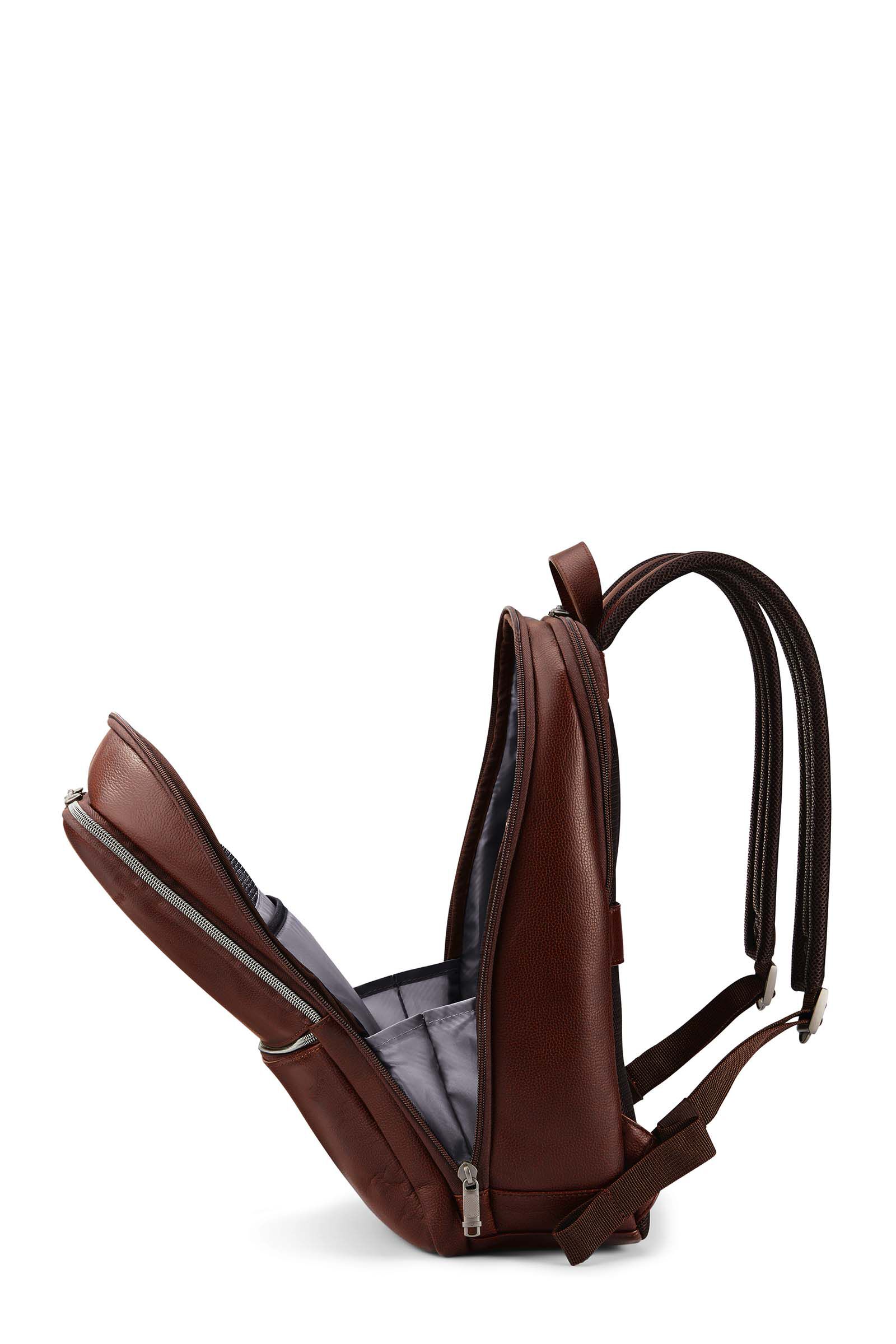 Samsonite slim leather on sale backpack