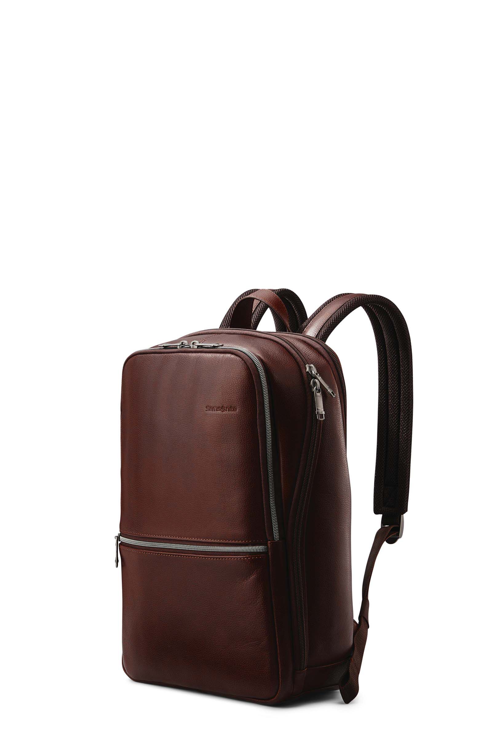 Samsonite leather cheap slim laptop backpack